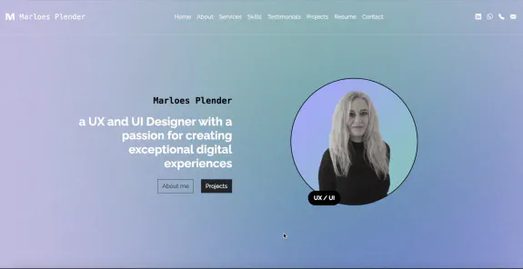 Video poster for project marloesplender.nl: responsive layout desktop